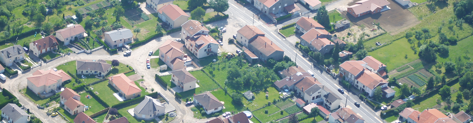 Vue du ciel du village de Champenoux