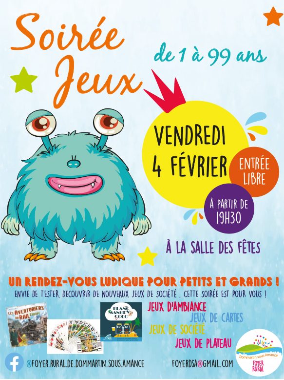 Affiche de l'évènement Soirée Jeux