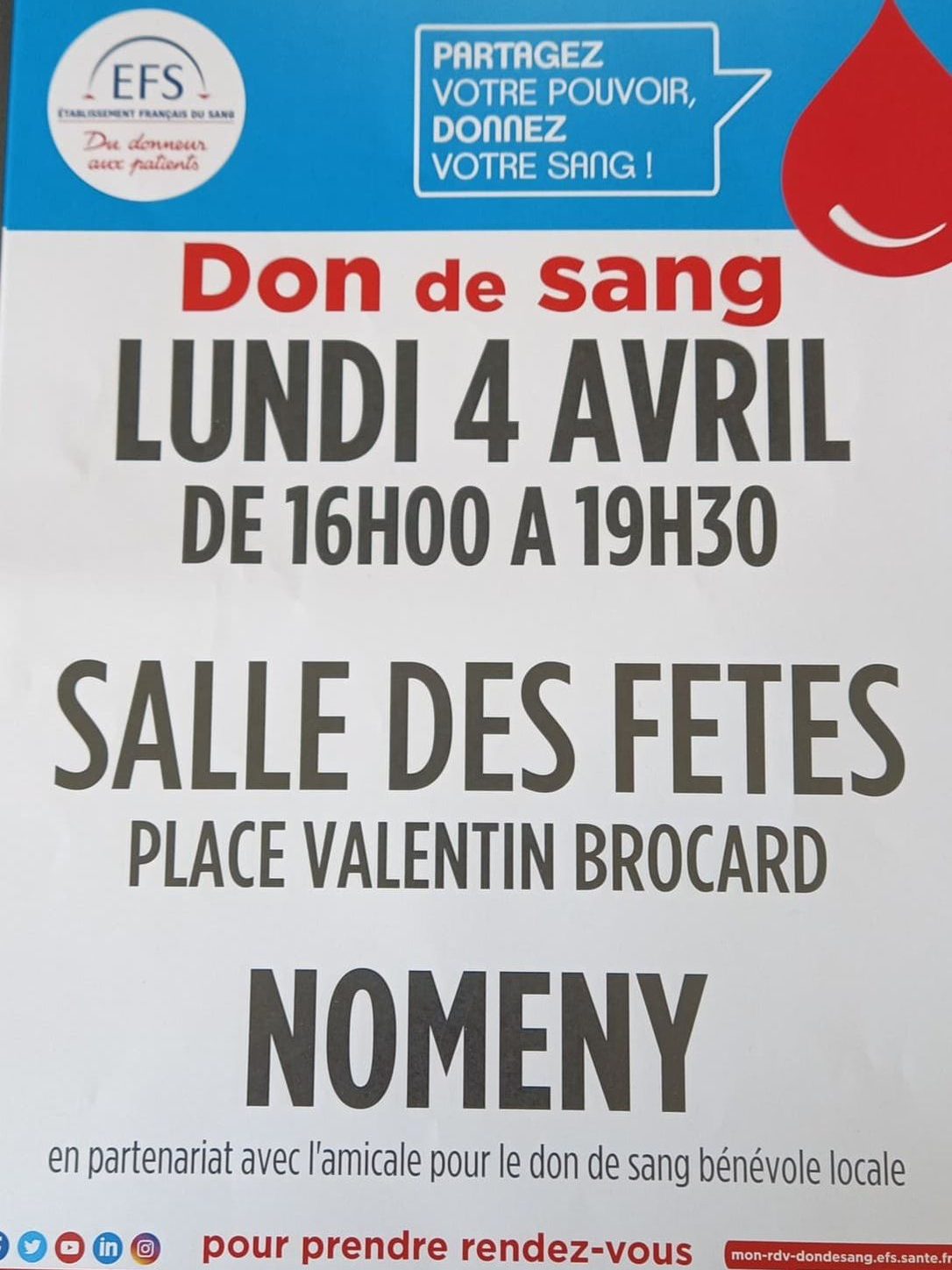 Affiche de l'évènement Don du Sang