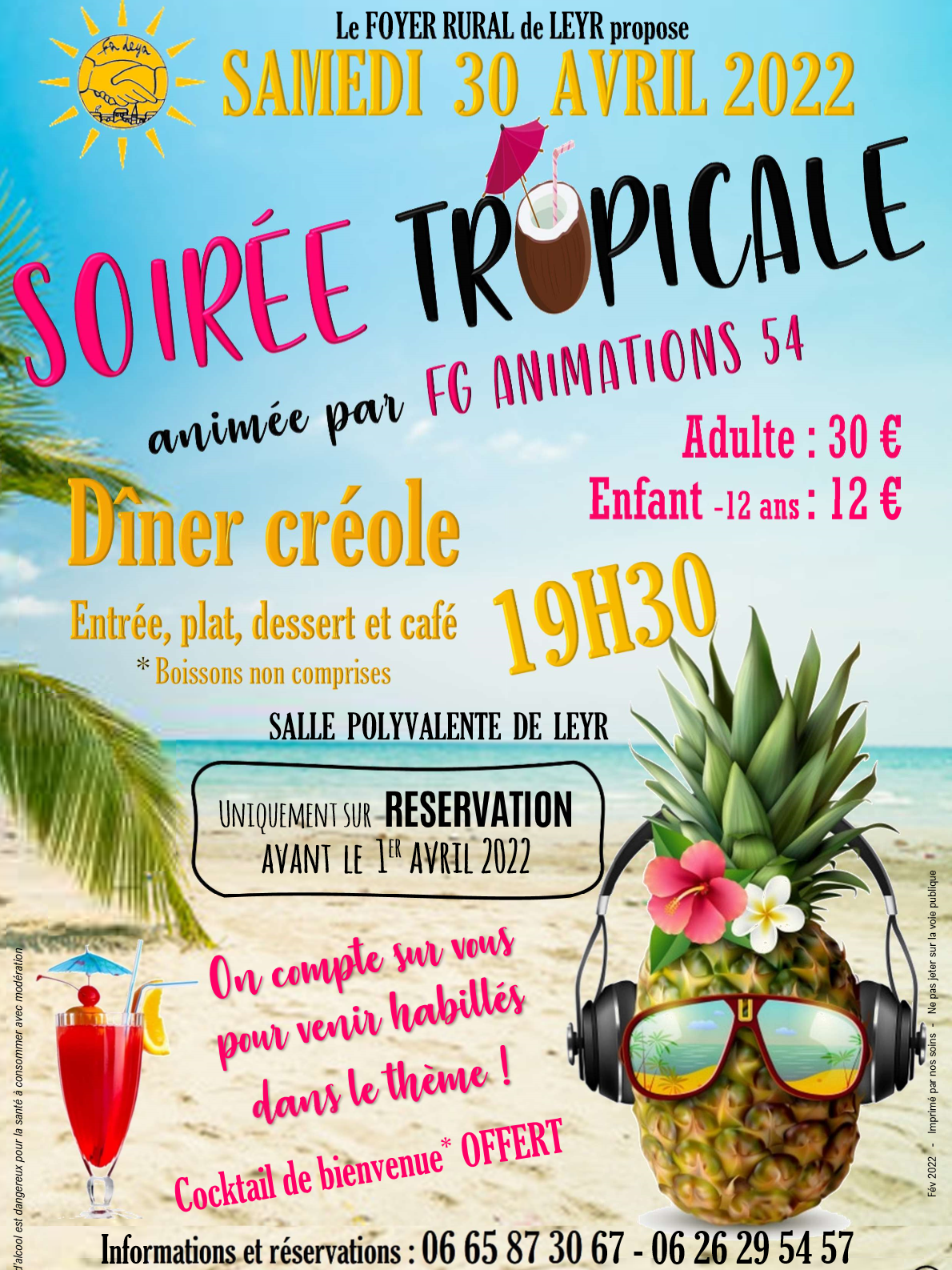 Affiche de l'évènement SOIREE TROPICALE