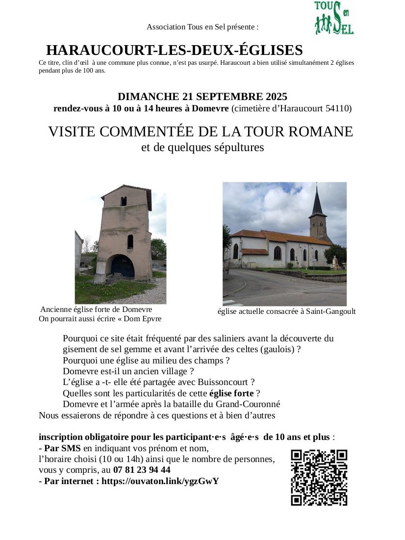 Affiche de l'évènement Visite commentée de la tour romane de Domevre