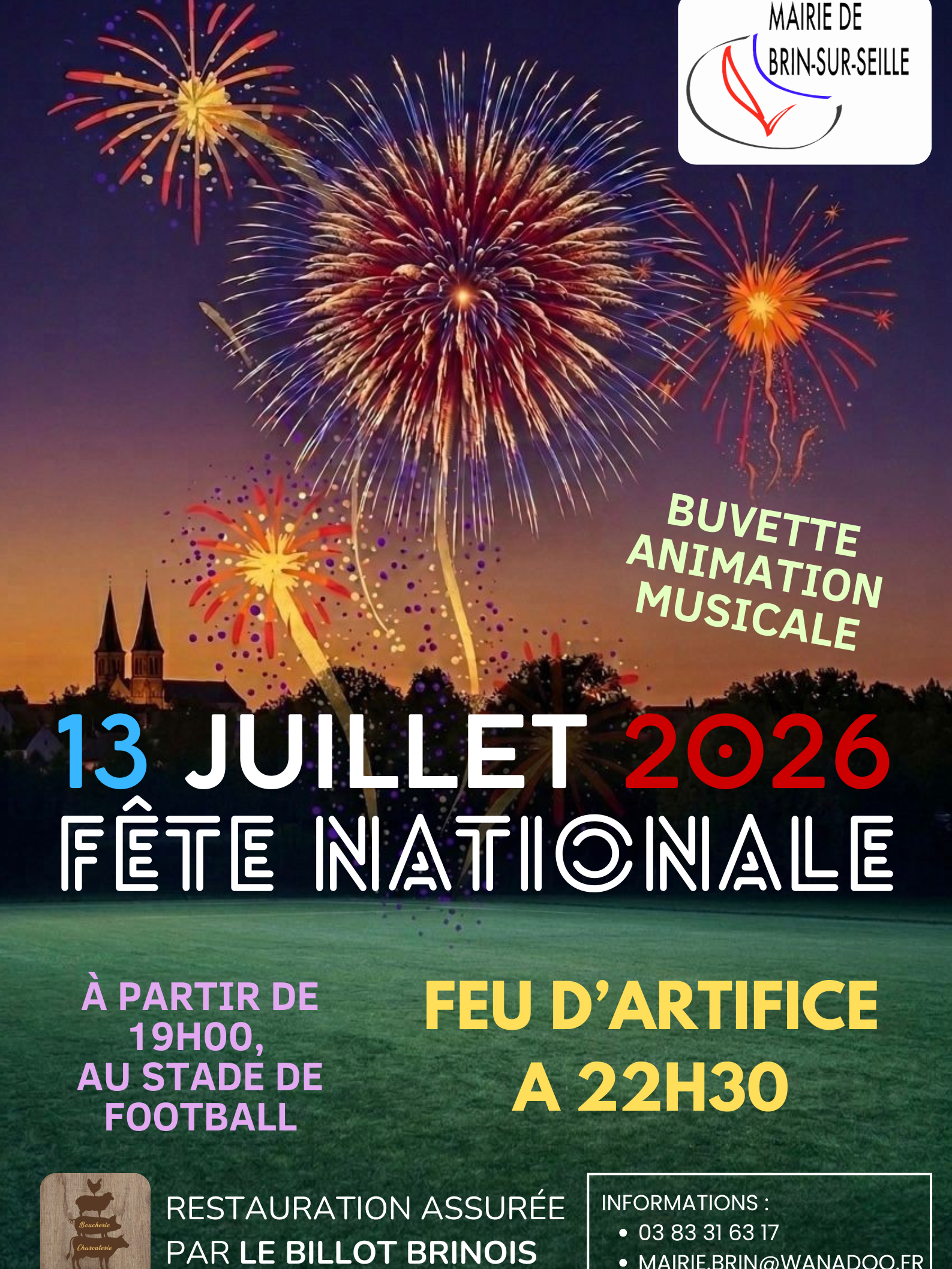 Affiche de l'évènement FETE NATIONALE A BRIN-SUR-SEILLE