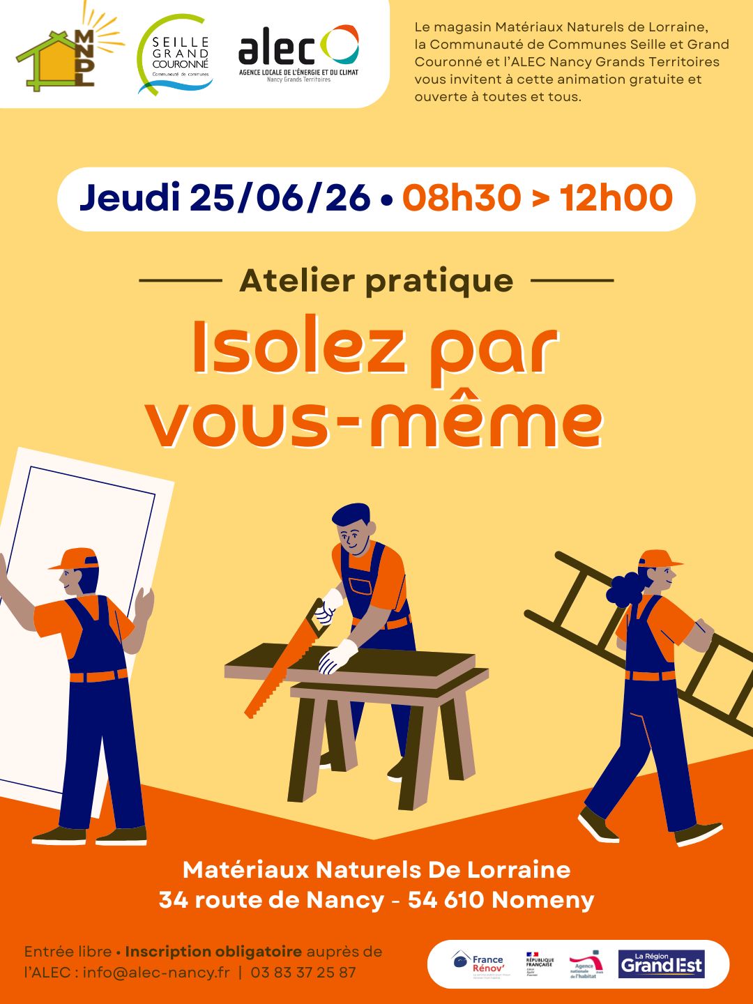 Affiche de l'évènement Et si vous appreniez à isoler votre logement vous-même ?