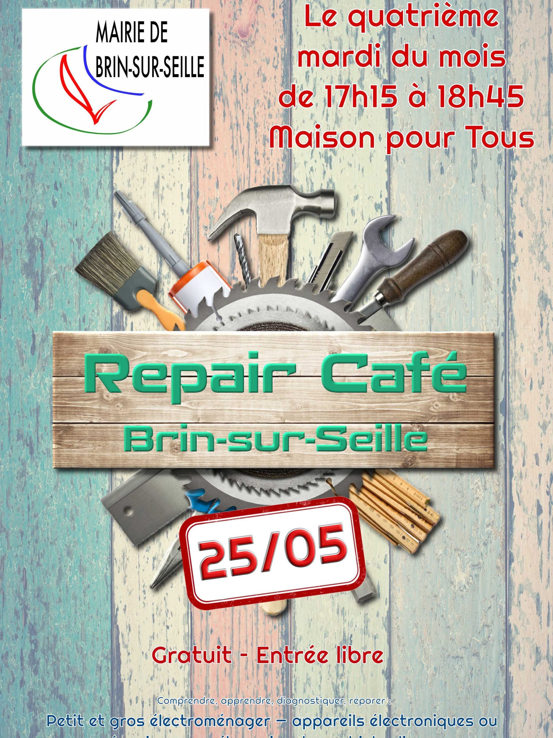 Affiche de l'évènement REPAIR CAFÉ - BRIN-SUR-SEILLE